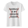 thumbnail image 4 of Ruyang Baseball Shirt Women Letter Baseball Print Funny Baseball Graphic Shirts Mama Letter Print Short Sleeve Tee Tops, 4 of 4