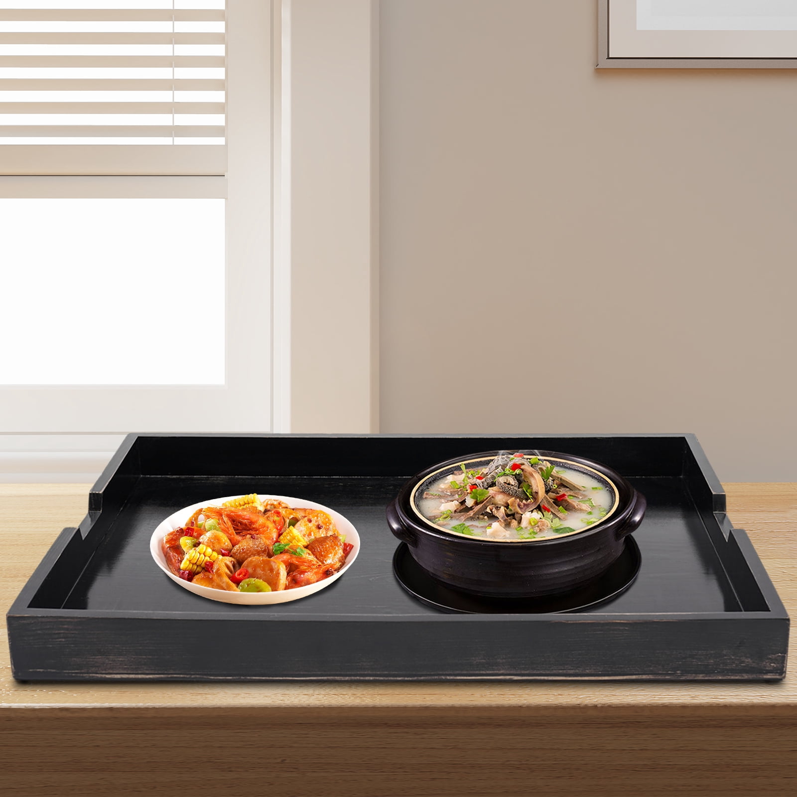 Wooden Stove Top Covers, 29.5 x 22 Inch Noodle Board Stove Cover for Glasstop Stove and Electric Stove, Gas Stove Burner (Ebony)