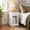 White & Natural-1, variant on White 2-Pack Narrow Modern Nightstand Set with Charging Station
