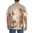 thumbnail image 3 of KLL Relaxing Cat With Tea Print Men's Shirt Short Sleeve Button Down Summer Cuba Beach Shirts-Small, 3 of 5