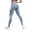 Blue, variant on Women's High Waist Yoga Leggings Scrunch Butt Workout Pants Deep V Waist V Back Peach Hip Lifting Full Length Tummy Control Gym Trousers