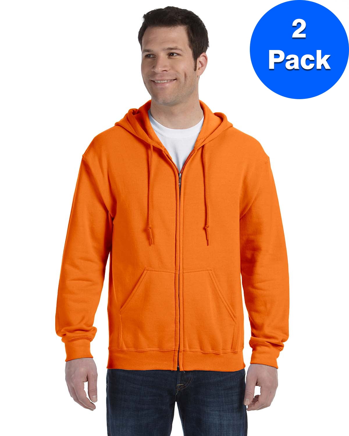 G186 Heavy Blend? 50//50 Full-Zip Hood Gildan Mens 7.75 oz -NAVY -L-12PK