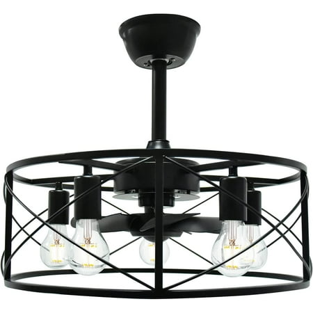 

MANXING Ceiling Fans with Lights Modern Caged Black Ceiling Fans with Lights and Remote，Flush Mount & Boom Mount Bladeless Ceiling Fan Light for Living Room Bedroom Kitchen