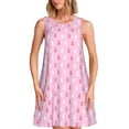 thumbnail image 1 of Honeii Robe Sans Manches Imprimée Sensibilisation au Cancer du Sein5, Robe Décontractée Ample pour Femmes, Robe de Mode d'Été, 1 of 7