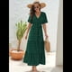 thumbnail image 5 of Vestido Bohemio de Lunares para Mujer, de Verano, con Cuello en V, Corta, y Fluido, para Invitada A una Boda en la Iglesia Verde L, 5 of 10