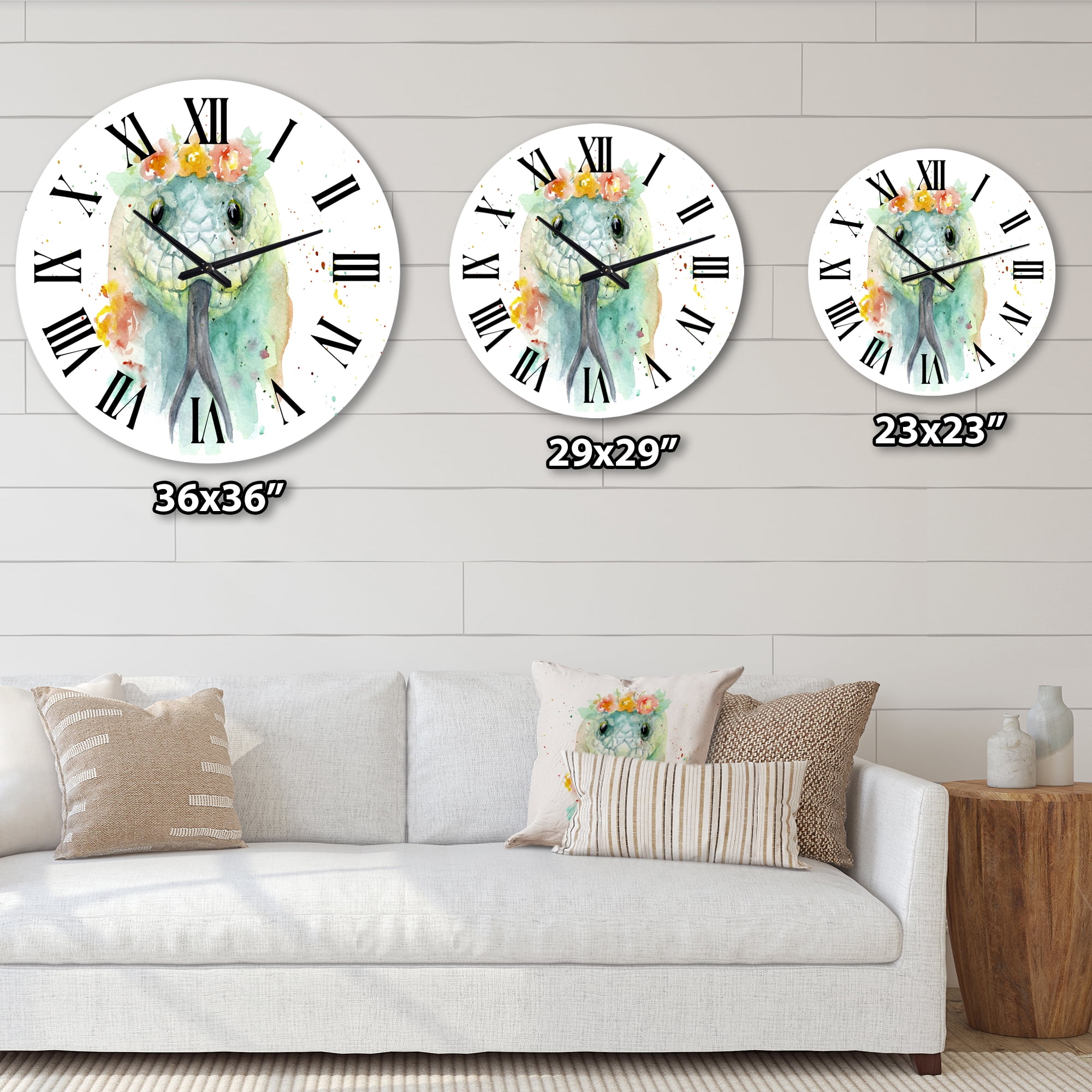 Designart 1 in Quartz Farmhouse Wall Clock