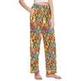 thumbnail image 2 of Dailycode Women's Pajama Pants Wide Leg Lounge Pj Bottoms With Pockets Colorful Flower and Mushroom, 2 of 7