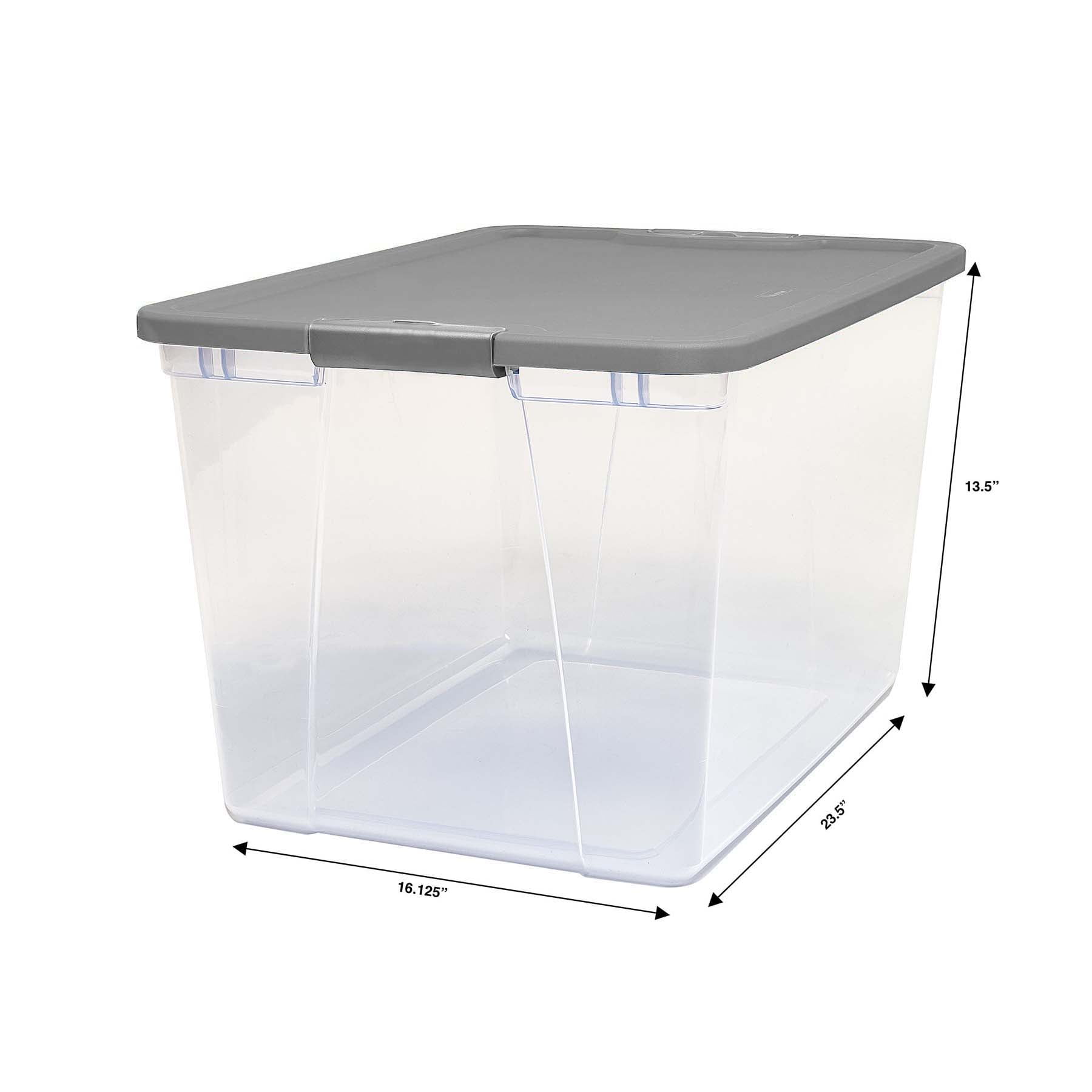 Mainstays Plastic Utility Storage Organizer Bin, Clear, 15 x 10 x 9.5