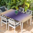 thumbnail image 2 of Purple Yellow Ombre Table Cloths for 5 Foot Rectangle Tables, Farmhouse Modern Gradient Art Patio Waterproof Elastic Fitted Tablecloths, Washable Rectangular Table Cover for Camping, 2 of 8