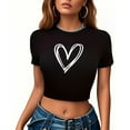 thumbnail image 5 of Plebaso T-Shirts Graphiques Courts pour Femmes Manches Courtes Imprimé Slim Col Rond T-Shirts d'Été Décontractés pour Femmes, 5 of 5