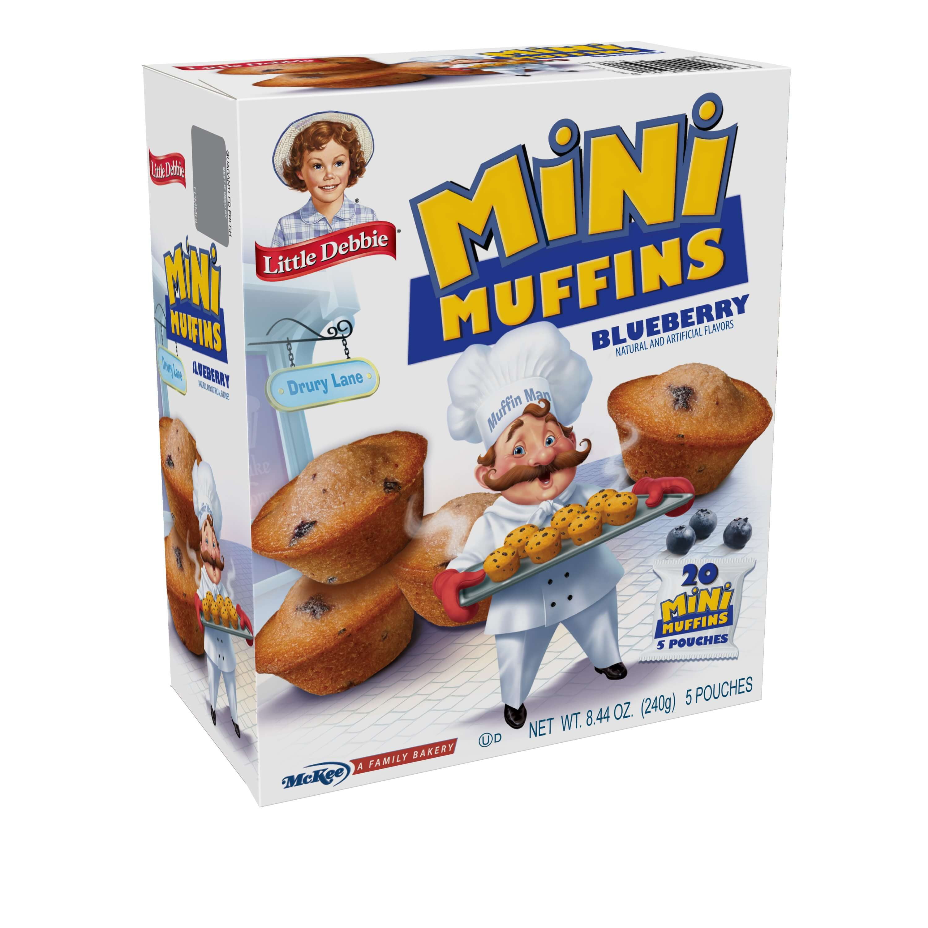 Little Debbie Blueberry Mini Muffins, 6 Boxes of Bite-Sized Muffins ...