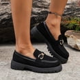 thumbnail image 5 of Miluxas Loafers for Women Classic Suede Loafers Casual Round Toe Shallow Mouth Slip on Shoes Comfort Walking Soft Sole Shoes Black 6.5(38), 5 of 9