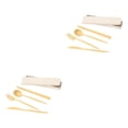 thumbnail image 4 of Monstrate ¡Novedad de 2021! Juego de cubiertos de de 4 Uds., cuchillo de paja de trigo, tenedor, palillos, cuchara, vajilla portátil con caja de amarillo 2piezas Monstrate CBP159619, 4 of 6