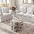 thumbnail image 2 of Jamil Ottoman Manor Floral Linen 24.5L x 24.5W x 18.5H Upholstered Nailhead Trim, 2 of 7