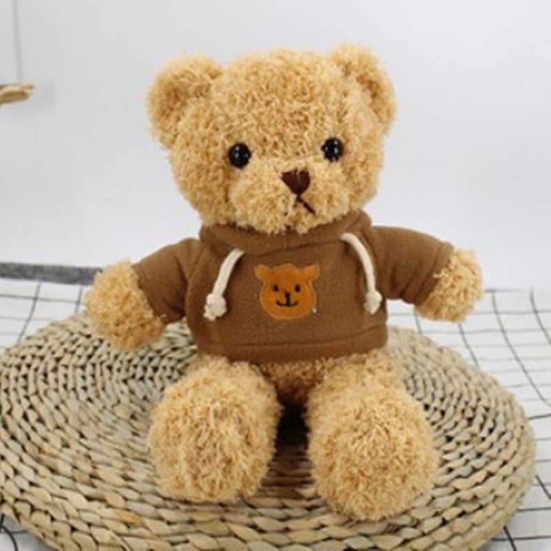 Hengshan Teddy Bear Plush Toy Cute Stuffed Teddy Bear Doll with Knitted Sweater Soft Curly Bear Stuffed Animal Cuddle Buddy for Kids Boys Girls 2 Colors Multiple Sizes