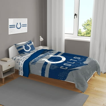 Indianapolis Colts Slanted Stripe 4-Piece Twin Bed Set