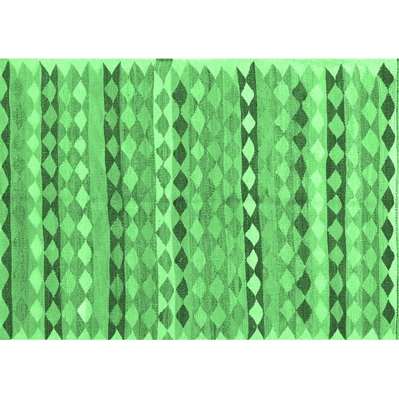 Ahgly Company Indoor Rectangle Oriental Emerald Green Traditional Area Rugs, 2' x 3'