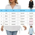 thumbnail image 3 of DAFPZW Women's Long Sleeve Tops Collared V Neck Shirt Drawstring Waist Dressy Casual Business Blouses for Work, 3 of 3