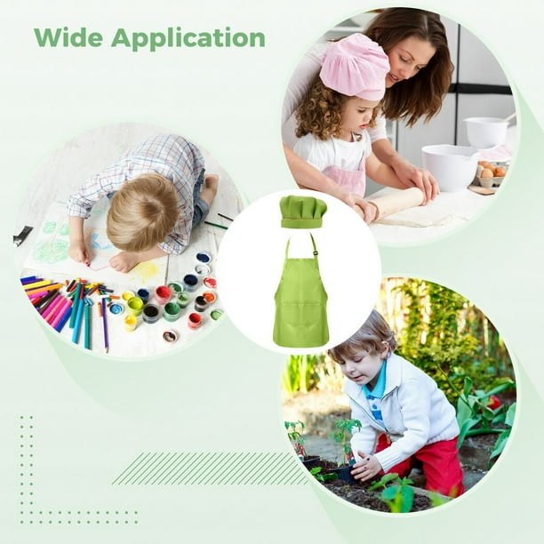 Lote De 6 Delantales Escolares Ajustables Para Niños – Poliéster Resistente Con 2 Bolsillos, Ideales Para Cocinar, Pintar Y Jardinería, Regalo Personalizable