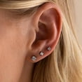 thumbnail image 5 of Xukmct 5 Pairs Stud Earrings 2-6MM Round Cubic Zirconia Earring Studs 316L Surgical Steel Stud Earring Set for Women Men, Gold, 5 of 5