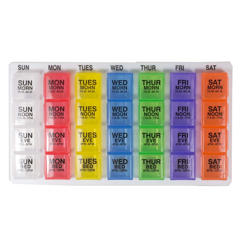 GMS 7 Day 4x a Day Pill Organizer Tray Large with Removable Daily