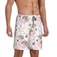 thumbnail image 2 of Pofeuu Flamingo And Flowers Print Men's Soft Woven Elastic Waistband Sleep Pajama Short-3X-Large, 2 of 6