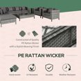 thumbnail image 3 of Outsunny 9 Piece Patio Furniture Set, PE Rattan Sofa & Table, Gray, 3 of 9