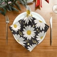 thumbnail image 2 of GZHJMY Set of 4 Beautiful White Daisy Chamomile Flowers Satin Napkin Square 20 Inches Table Napkins Soft Smooth Decorative Napkins for Wedding Banquet Party Decoration, 2 of 6