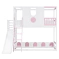 thumbnail image 5 of Twin Size Versatile Kids Loft/Bunk Bed with Floor Bed, House Bed Frame with Slide, Storage Shelves and Guardrails, 5 of 11