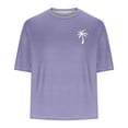 thumbnail image 4 of Aobny Hawaiian Mens Shirts Graphic Baggy Tshirts Big & Tall Crew Neck Short Sleeve Mens Tees,Purple,L, 4 of 5