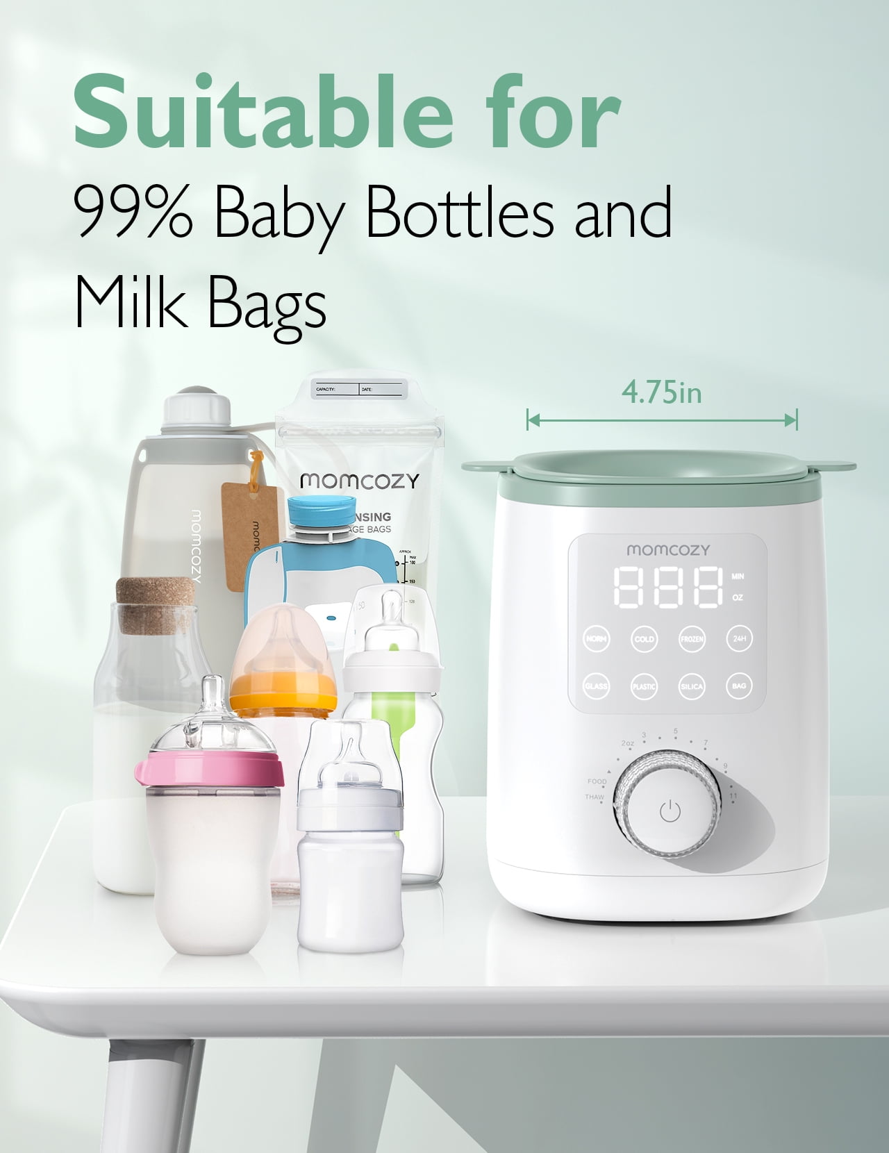 Momcozy Baby Bottle Warmer for Breastmilk, Safe Warm Water Bath, Fits Most Feeding Bottles