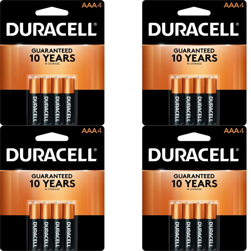 16 Count Duracell AAA Coppertop Alkaline Long Lasting Batteries (4