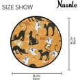 thumbnail image 4 of GZHJMY Horror Halloween Anti Fatigue Round Area Rug Black Cat Ghost Non Slip Absorbent Comfort Round Rug Floor Carpet Yoga Mat for Entryway Living Room Bedroom Sofa Home Decor (3' in Diameter), 4 of 7