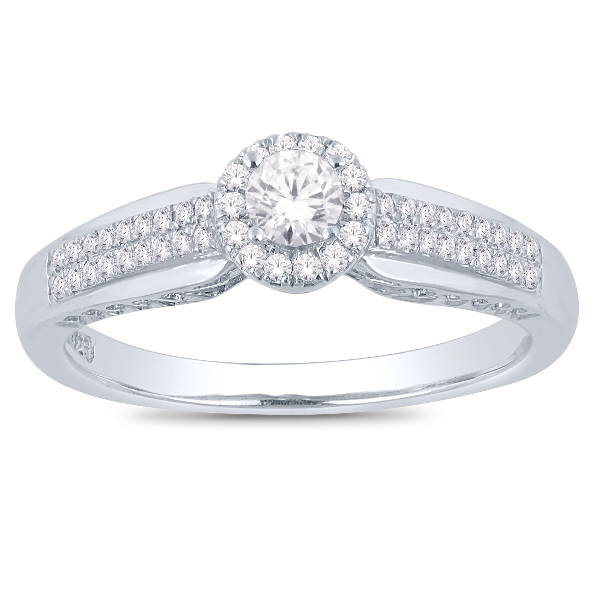 Her Special Day Her Special Day Halo Promise Ring With 1/3 Carat TW