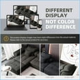 thumbnail image 2 of Modern Oversized Modular Sectional Sofa, Sparkling Chenille with 6 Pillows, No Assembly | Foam+Spring Seats | Square Arms, Grey/Beige/Black/Blue, 2 of 26