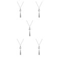 thumbnail image 3 of Collar de cadena ajustable Qarigey con borlas aleación única Gargantilla Plata 5piezas, 3 of 6