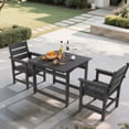 thumbnail image 7 of AwayHome 3-Piece HIPS Outdoor Patio Dining Set with 2 Chairs&Umbrella Hole,Black, 7 of 7