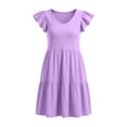 thumbnail image 6 of Roncen Summer Babydoll Dresses for Women 2026 Cute Ruffle Cap Sleeve V-Neck Flowy Swing Mini Dress Sundress, 6 of 6