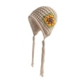 thumbnail image 5 of Segolike Women Knitted Hat Outdoor Winter Handmade Cute Skull Caps Trendy Soft Beanie Hat Beige, 5 of 8