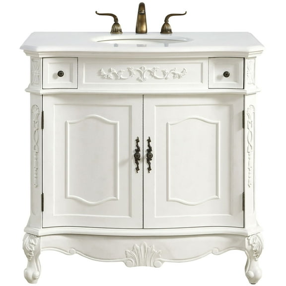 Elegant Lighting Vf10136-Vw Danville 36" Free Standing Single Basin Vanity Set - Off White