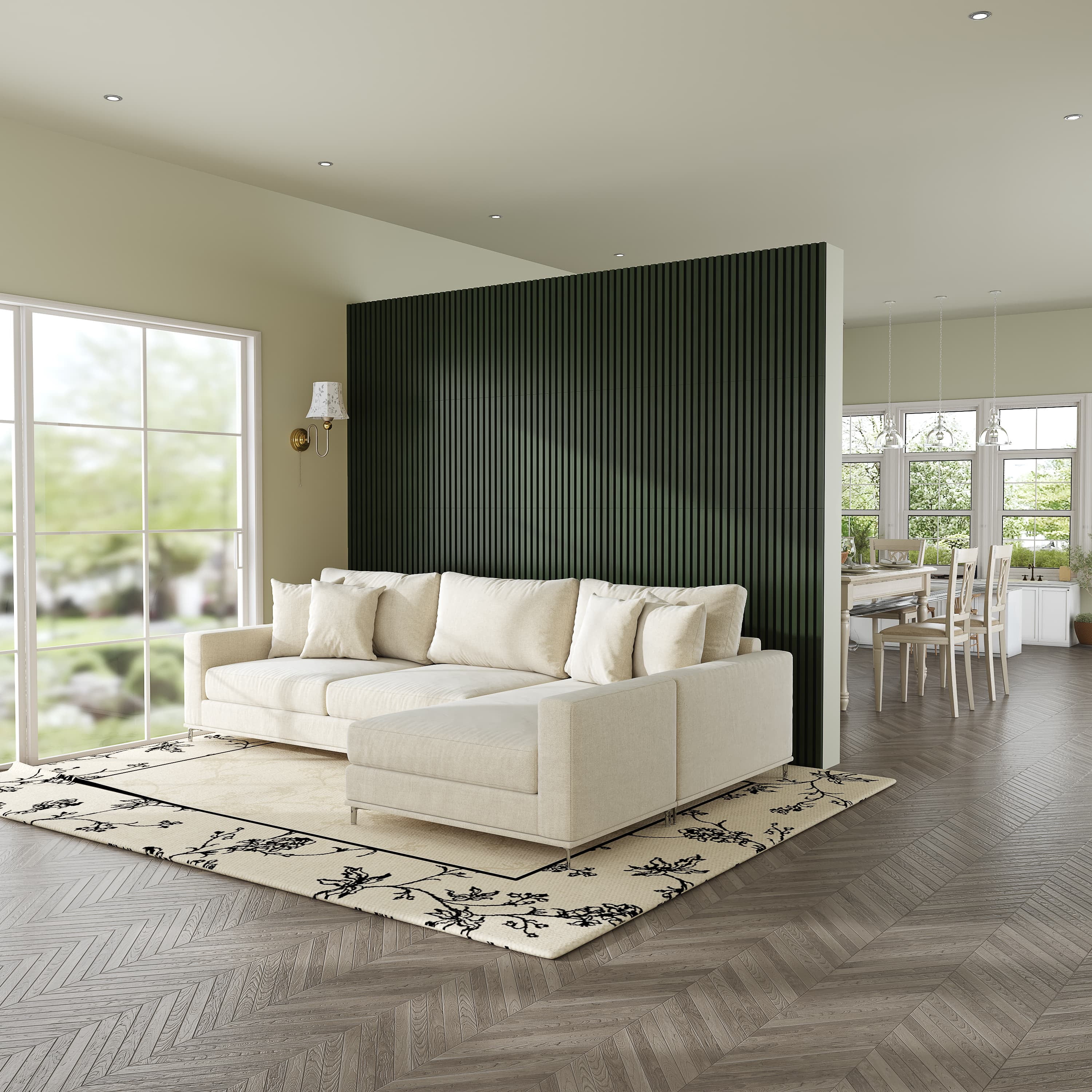 24"x24" Acoustic Slat Wood Wall Panel 3D Slatted Wall Panels 4Pcs,Black