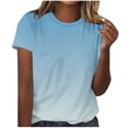 thumbnail image 2 of Women's T Shirts Graphic 4XL Gradient Color Crew Neck Casual Loose T-Shirt, 2 of 5