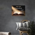 thumbnail image 3 of Ten Commandments Wall Art Vintage Scripture 10 Commandments Pictures Wall Decor God Bible Verses Canvas Prints Framed Modern Christian Painting Artwork for Church Living Room Office 16"x12", 3 of 6