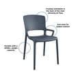 thumbnail image 3 of COSCO Outdoor/Indoor Stacking Resin Chair with Square Back and Arms, Navy, 2-Pack, 3 of 9