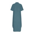 thumbnail image 4 of Antinious Women Solid Collared Short Sleeve Button Loose Casual Elegant Dress, 4 of 5
