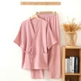 thumbnail image 2 of WREESH Womens Pajama Sets Home Clothes Pocket Shorts Sleeve Pants Pajamas Two Piece Sets Pink, 2 of 3