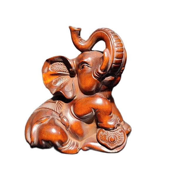 vintage hand carved wooden elephant statue Sculpture Carving Indoor Home Decor