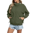 thumbnail image 6 of FDGIU Women's Oversized Hooded Windbreaker Jacket, Full Zip Elastic Cuff Lightweight Casual Coat with Zipper Side Pockets for Hiking Beach Travel Daily Layering, 6 of 8