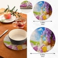thumbnail image 2 of SKYSONIC Easter Bunny Eggs Lavender Trivet Round Hot Pads, Set of 2 Sunny Wooden Table Pot Holder Heat Resistant Trivets Cotton Thread Weave Mats for Kitchen Counter Hot Dishes Pot Teapot Table Decor, 2 of 7