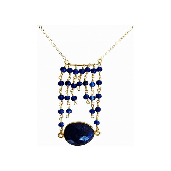 Jessica Gold Necklace in Sapphire